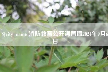 琼中消防教育公开课直播2024年9月6日
