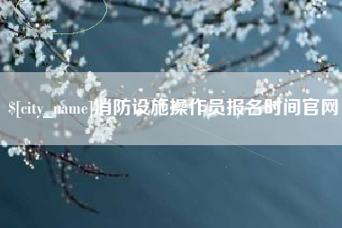 琼中消防设施操作员报名时间官网