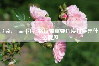 琼中九宫格位置重要程度排序是什么意思