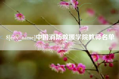 琼中中国消防救援学院教师名单