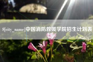 琼中中国消防救援学院招生计划表